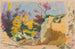 Landschap met bomen en rotsen en kleurproeven - Armand Guillaumin — weergave van het kunstwerk