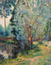 Landschapschilderij met bos en vijver - Armand Guillaumin — weergave van het kunstwerk