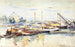 Péniches sur la Seine, Bercy - Armand Guillaumin — weergave van het kunstwerk