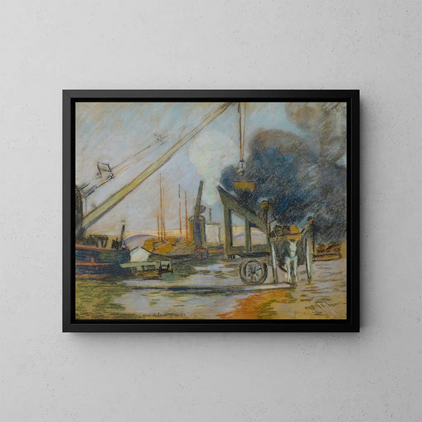 Quai de la Rape, Parijs - Armand Guillaumin — ingelijst kunstwerk aan de muur