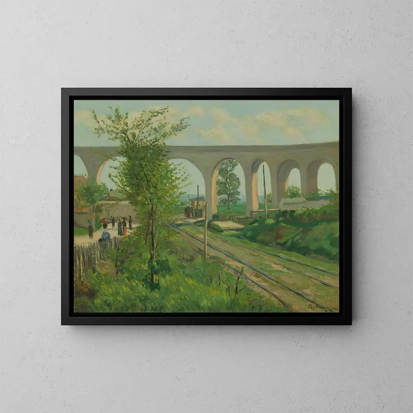 L'Arcueil aquaduct bij het spoorwegovergang van Sceaux - Armand Guillaumin — ingelijst kunstwerk aan de muur