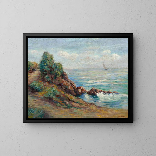 Zeilboot in Agay - Armand Guillaumin — ingelijst kunstwerk aan de muur