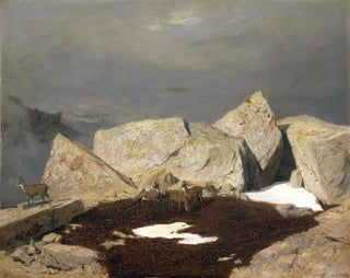 Arnold Bcklin - High Mountain Landscape With Chamois.webp