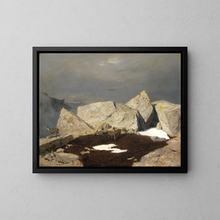 Arnold Bcklin - High Mountain Landscape With Chamois.webp