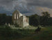 Nachtlandschap met ruïne - Arnold Böcklin — weergave van het kunstwerk