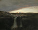Berglandschap met waterval - Arnold Böcklin — weergave van het kunstwerk