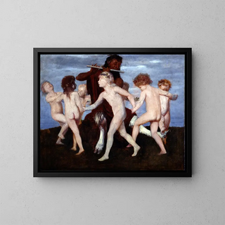 Pan dansant avec des enfants - Arnold Böcklin — ingelijst kunstwerk aan de muur