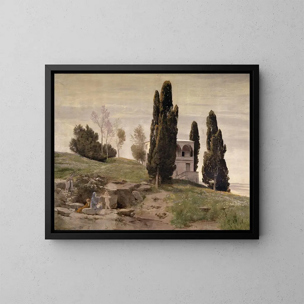 Rust tijdens de vlucht naar Egypte - Arnold Böcklin — ingelijst kunstwerk aan de muur