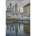 Reproduction of the painting of Vue de l'île Vassilievski avec l'église de l'Annonciation - Arnold Borisovich Lakhovsky