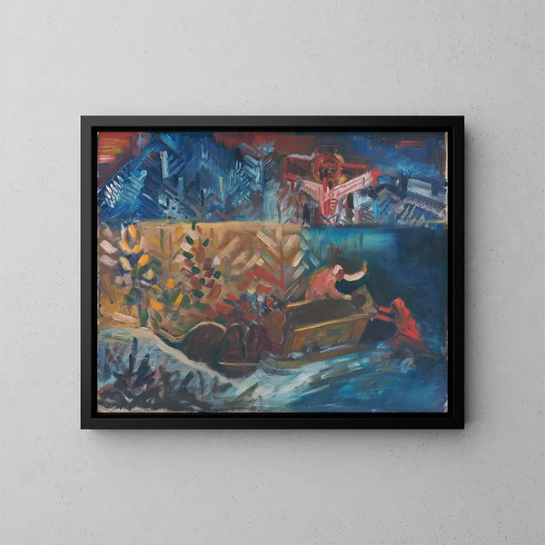 Transport des malades - Arnold Peter Weisz-Kubínčan — ingelijst kunstwerk aan de muur