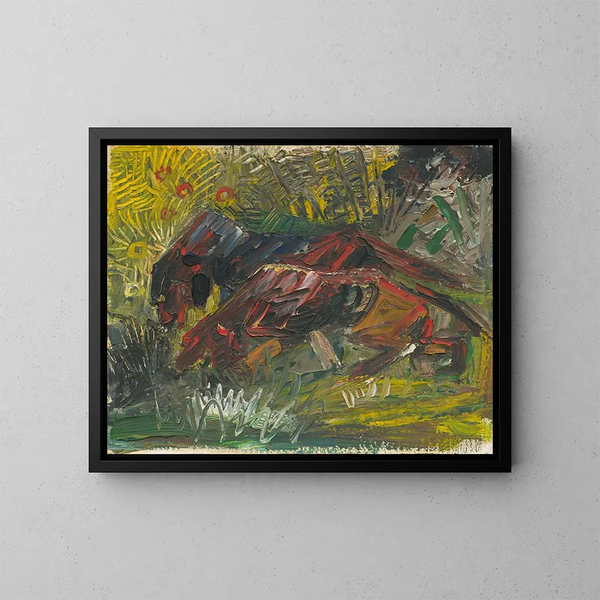 Jachthonden - Arnold Peter Weisz-Kubínčan — ingelijst kunstwerk aan de muur