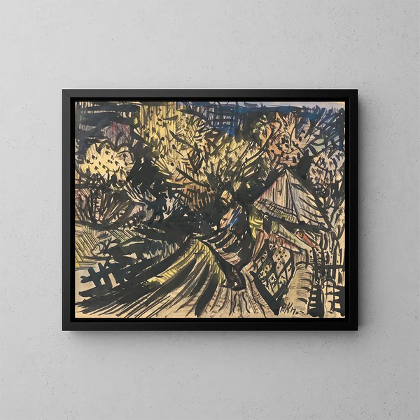 Landschap - Arnold Peter Weisz-Kubínčan — ingelijst kunstwerk aan de muur