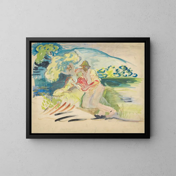 Man met hond - Arnold Peter Weisz-Kubínčan — ingelijst kunstwerk aan de muur
