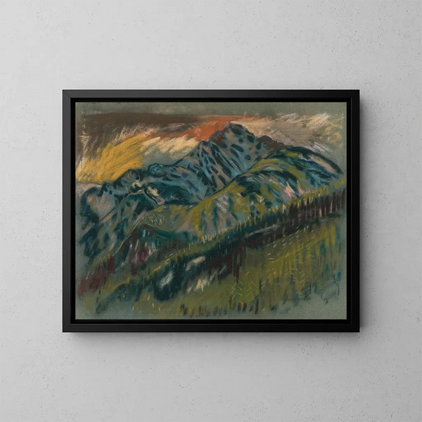 De Rohe Bergen - Arnold Peter Weisz-Kubínčan — ingelijst kunstwerk aan de muur