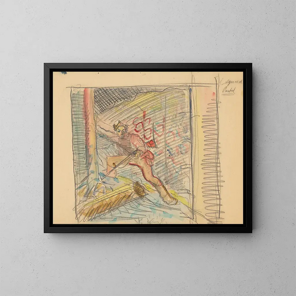 De tijgerjacht - Arnold Peter Weisz-Kubínčan — ingelijst kunstwerk aan de muur