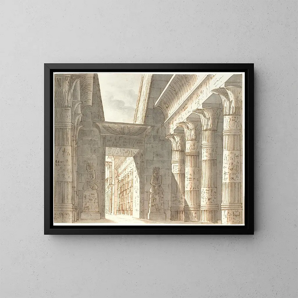 Tempel Egyptisch - Aron Wallick — ingelijst kunstwerk aan de muur