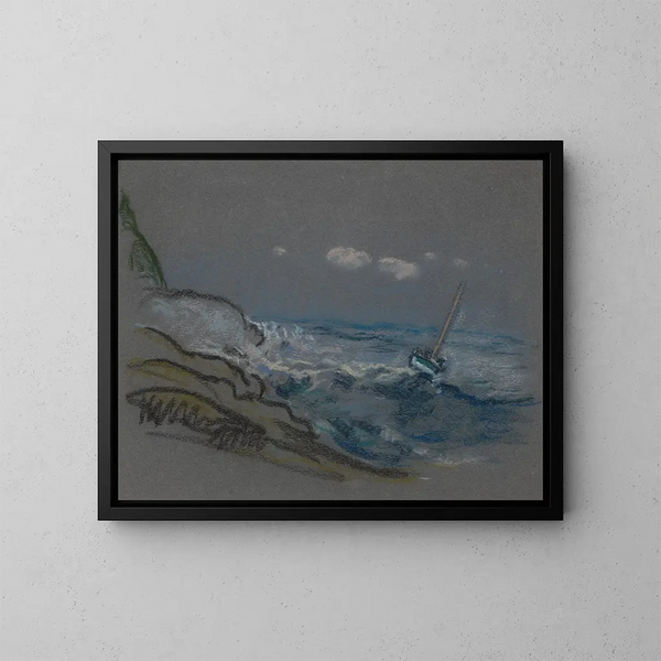 Bateau en détresse - Arthur Bowen Davies — ingelijst kunstwerk aan de muur
