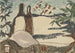 Daken bedekt met sneeuw en bomen - Arthur Dove — weergave van het kunstwerk