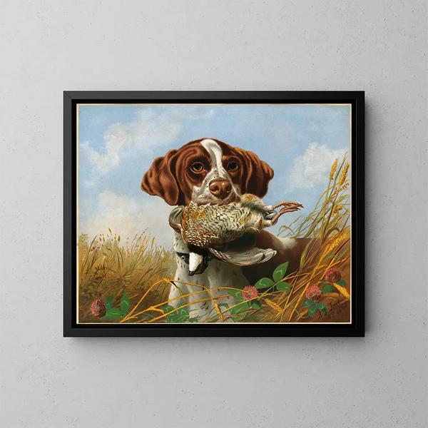 Pointer en fazant - Arthur Fitzwilliam Tait — ingelijst kunstwerk aan de muur