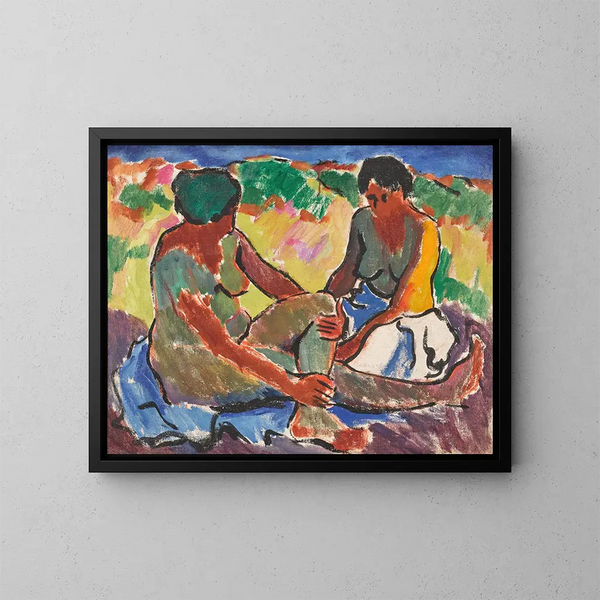 Baders - Arthur Segal — ingelijst kunstwerk aan de muur