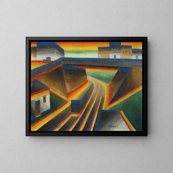 Spoorlijnbarrage - Arthur Segal — ingelijst kunstwerk aan de muur
