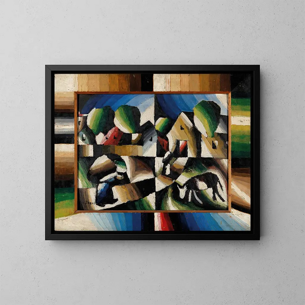 De draagsters - Arthur Segal — ingelijst kunstwerk aan de muur