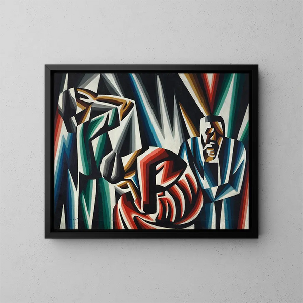 Drie figuren - Arthur Segal — ingelijst kunstwerk aan de muur