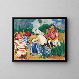 Vrouwen in het veld - Arthur Segal — ingelijst kunstwerk aan de muur