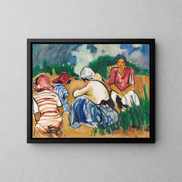 Vrouwen in het veld - Arthur Segal — ingelijst kunstwerk aan de muur