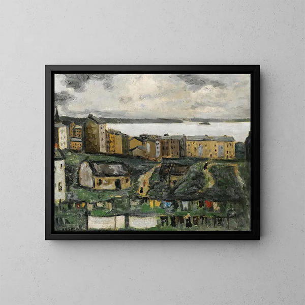 Uitzicht op een dorp - Arthur Segal — ingelijst kunstwerk aan de muur