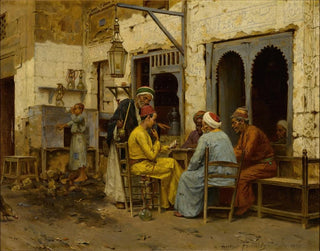 De dominospelers - Arthur von Ferraris — weergave van het kunstwerk