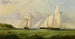 De jacht Cambria voor de kust van Ryde, Isle of Wight - Arthur Wellington Fowles — weergave van het kunstwerk