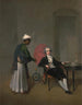 portret van een heer, waarschijnlijk William Hickey, en een Indiase dienaar - Arthur William Devis — weergave van het kunstwerk