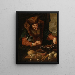 Artus Wolfaerts - Bearded Man Cooking Sausages.webp