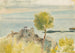 Mediterranean landscape painting with two sheep - Ary Ernest Renan — artwork view