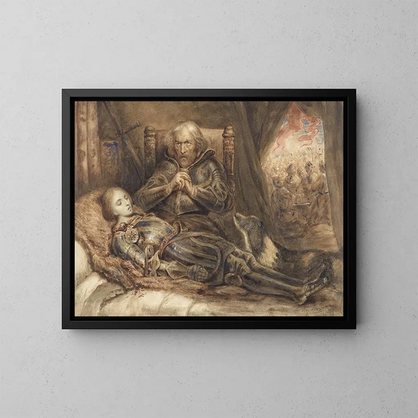Eberhard van Württemberg in rouw om zijn zoon - Ary Scheffer — ingelijst kunstwerk aan de muur