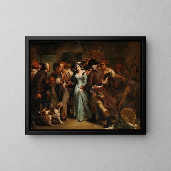 L'Arrestation de Charlotte Corday - Ary Scheffer — ingelijst kunstwerk aan de muur