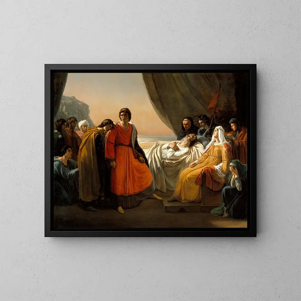 De Dood van Sint Louis - Ary Scheffer — ingelijst kunstwerk aan de muur