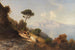 Italiaanse kustlandschap schilderij met op de achtergrond de bergen van Capri - Ascan Lutteroth — weergave van het kunstwerk