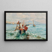 Fishermen on the Coast of Naples - Attilio Pratella — framed artwork on a wall