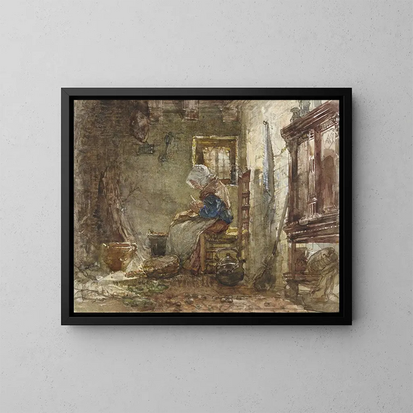 Aardappel schiller - August Allebé — ingelijst kunstwerk aan de muur