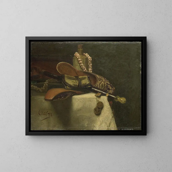 Natuurstudie met Oosterse pantoffels - August Allebé — ingelijst kunstwerk aan de muur