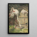 van een Drie roze flamingo's bij een bassin - August Allebé — ingelijst kunstwerk aan de muur
