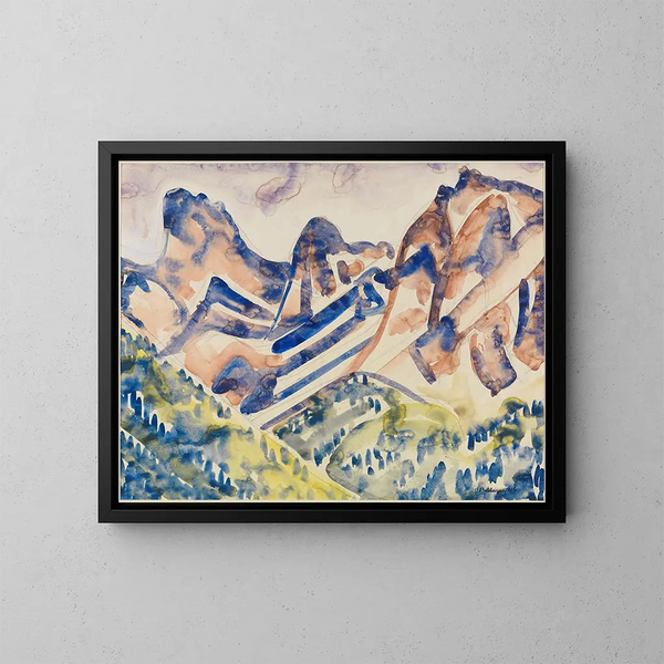 Berglandschap - August Babberger — ingelijst kunstwerk aan de muur