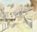 Winter voor het huis - August Babberger — weergave van het kunstwerk