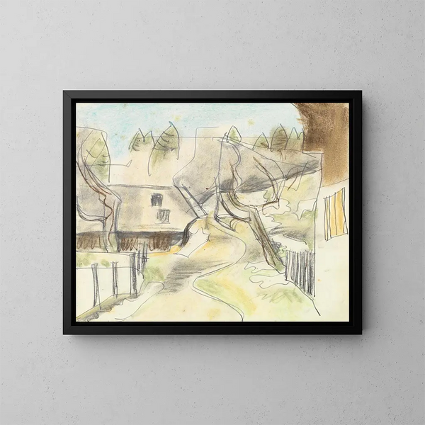 Winter voor het huis - August Babberger — ingelijst kunstwerk aan de muur