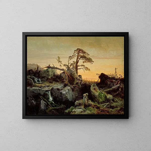 Landschap - August Cappelen — ingelijst kunstwerk aan de muur