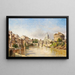 View of the Tiber towards Castel Sant'Angelo and St. Peter's Basilica - August Fischer — framed artwork on a wall