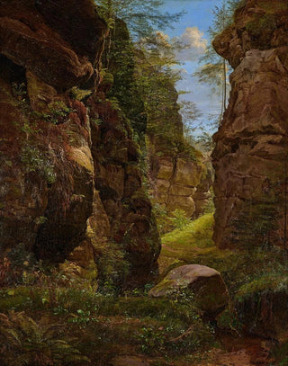 August Heinrich - Felsenschlucht im Uttewalder Grund in der Schsischen Schweiz.webp