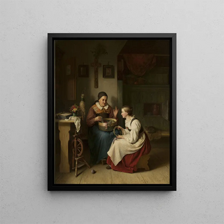 August Heinrich Niedmann - Grandmother with her granddaughter.webp